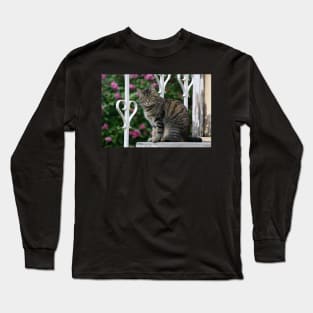 The cat on the stairs Long Sleeve T-Shirt